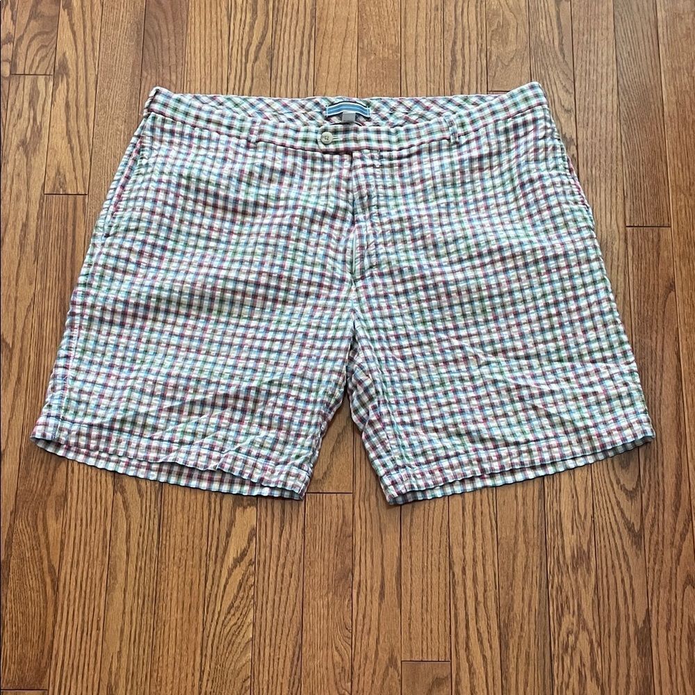Peter Millar Madras Print Bermuda Shorts Men’s Sz 42